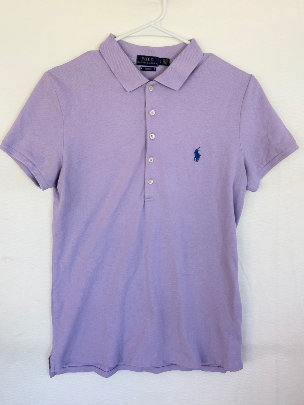 Polo by Ralph Lauren women's lavender Short-Sleeve Slim Fit Polo Shirt
